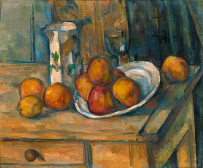 Ainda vida com jarro de leite e frutas, c.1900 de Paul Cézanne